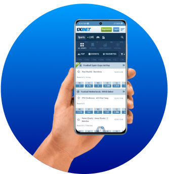 1xBet mobile app screenshot